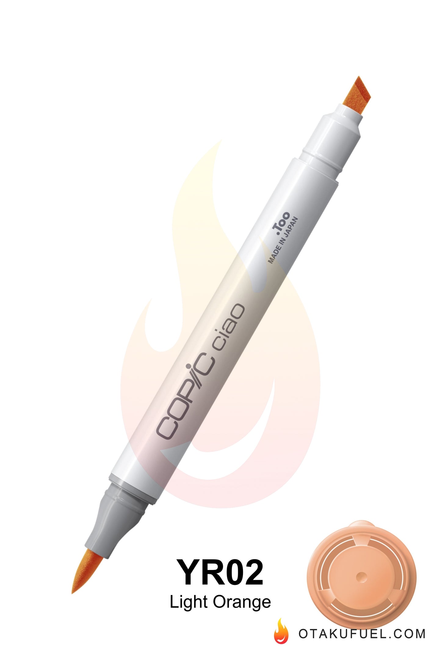 Copic Ciao YR02 Light Orange <inline style="float: right; margin-right: 10px; background-color: rgb(253, 202, 149);">&nbsp;&nbsp;&nbsp;&nbsp;&nbsp;&nbsp; </inline>