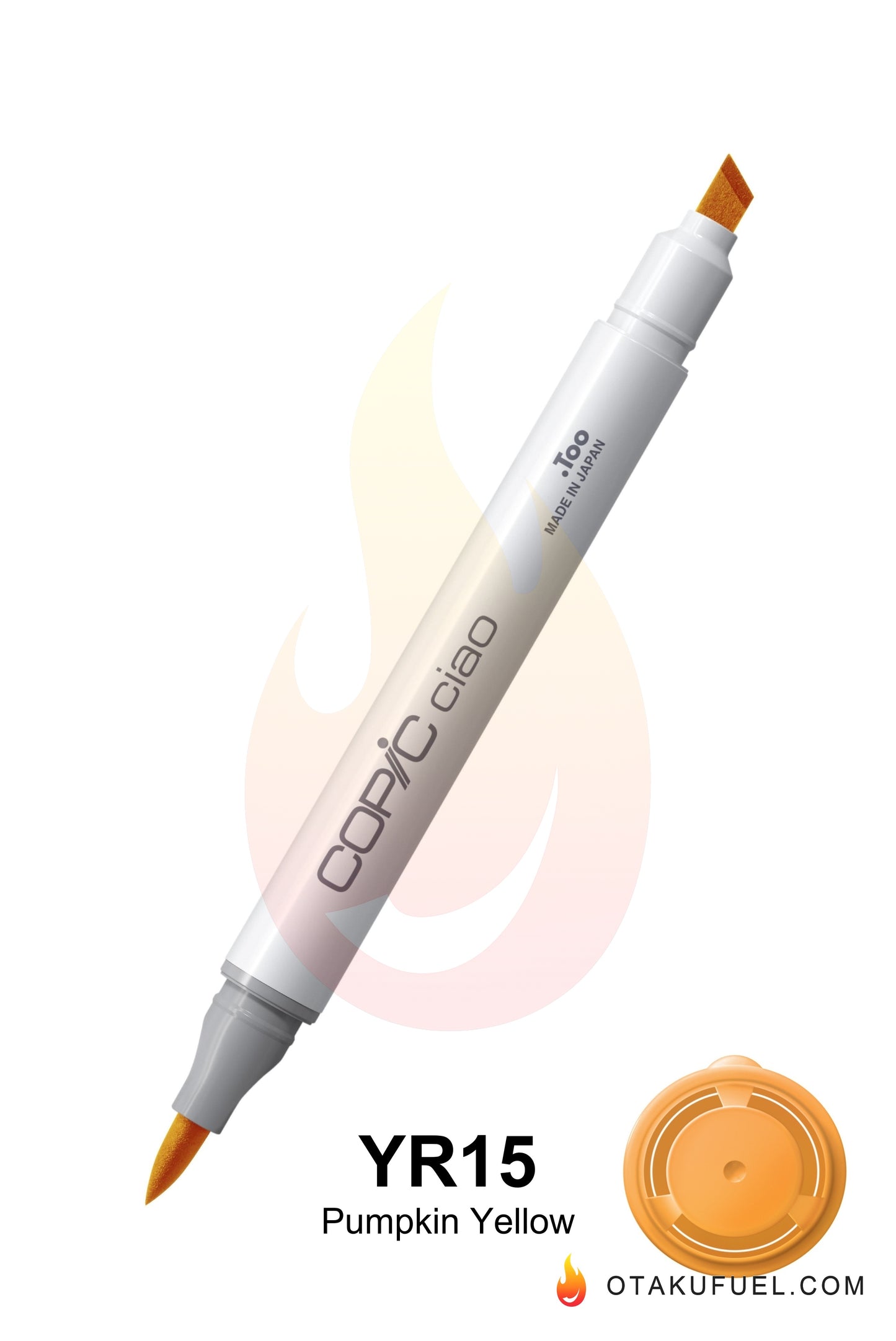 Copic Ciao YR15 Pumpkin Yellow <inline style="float: right; margin-right: 10px; background-color: rgb(249,182,130);">&nbsp;&nbsp;&nbsp;&nbsp;&nbsp;&nbsp; </inline>