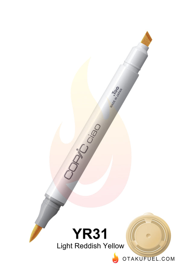Copic Ciao YR31 Light Reddish Yellow <inline style="float: right; margin-right: 10px; background-color: rgb(255,222,168);">&nbsp;&nbsp;&nbsp;&nbsp;&nbsp;&nbsp; </inline>