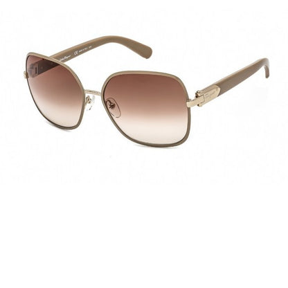 Ferragamo Sunglasses Light Gold Taupe Rectangular brand new