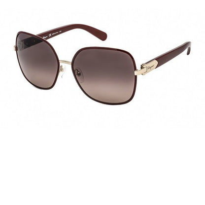 Ferragamo Sunglasses Bordeaux Light Shiny Gold Rectangular brand new