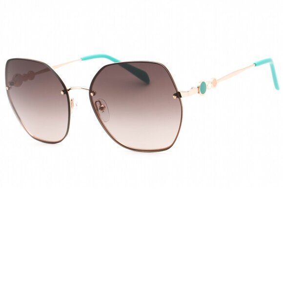 Emilio Pucci sunglasses women's round shiny rose gold and gradient brown new