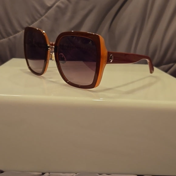 Kate Spade Sunglasses Kimber red rectangular with burgundy shaded lenses new