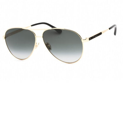 Jimmy Choo Jimena Black Gold Gray Shaded Aviator Sunglasses Brand New with Case