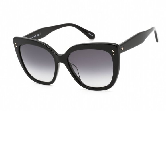 Kate Spade Kiyanna Black Oversized Cat-Eye Sunglasses Brand New in Case