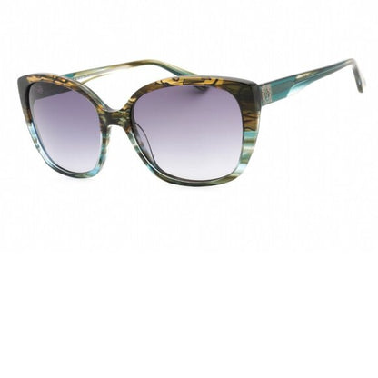 Anne Klein Teal Animal Smoke Gradient Lenses Sunglasses Brand New in Case