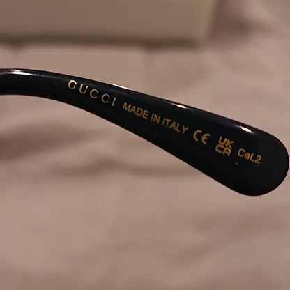Gucci Sunglasses Black with navy red Gucci web arms brand new
