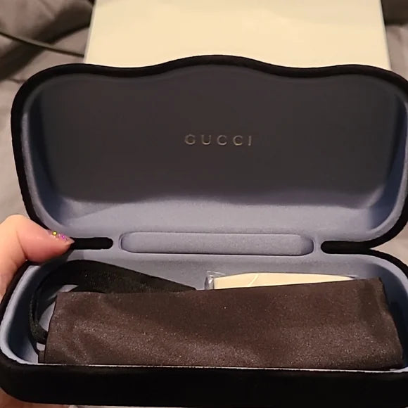 Gucci Sunglasses Black with navy red Gucci web arms brand new
