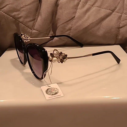 Swarovski Shiny Black Sunglasses