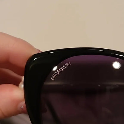 Swarovski Shiny Black Sunglasses