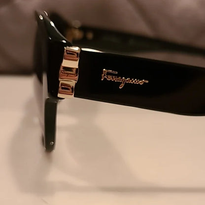 Ferragamo Bow Detail Black Sunglasses brand new