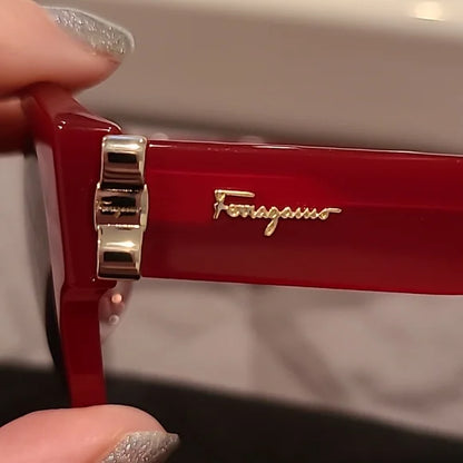 Ferragamo Bow Detail Opaline Wine Sunglasses brand new