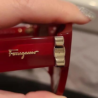 Ferragamo Bow Detail Opaline Wine Sunglasses brand new