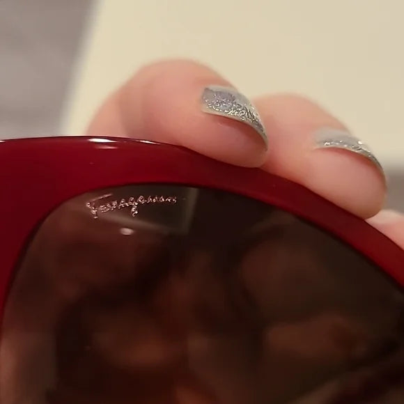 Ferragamo Bow Detail Opaline Wine Sunglasses brand new