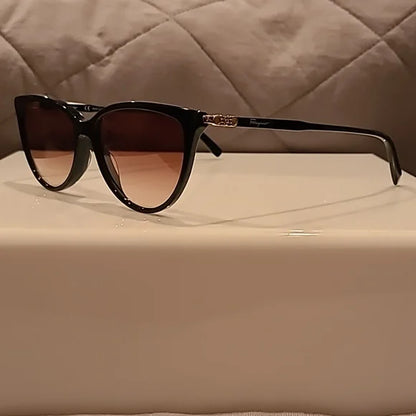 Ferragamo Sunglasses Cat Eye Dark Blue Very Lightweight brand new