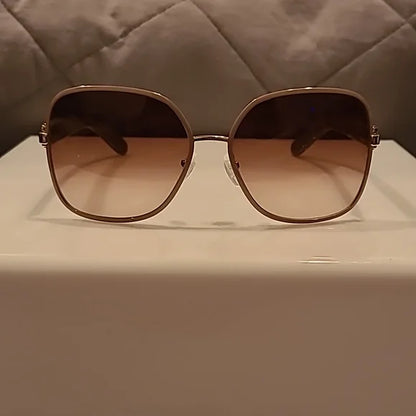 Ferragamo Sunglasses Light Gold Taupe Rectangular brand new