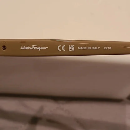 Ferragamo Sunglasses Light Gold Taupe Rectangular brand new