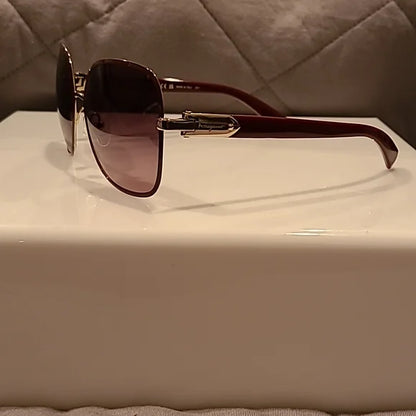 Ferragamo Sunglasses Bordeaux Light Shiny Gold Rectangular brand new