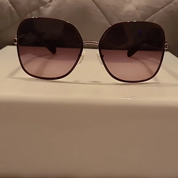 Ferragamo Sunglasses Bordeaux Light Shiny Gold Rectangular brand new