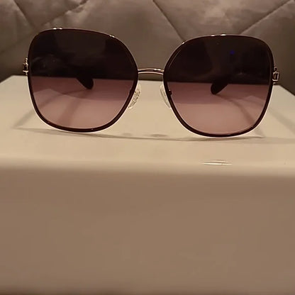 Ferragamo Sunglasses Bordeaux Light Shiny Gold Rectangular brand new