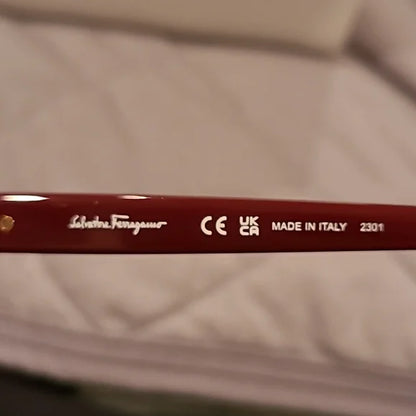 Ferragamo Sunglasses Bordeaux Light Shiny Gold Rectangular brand new