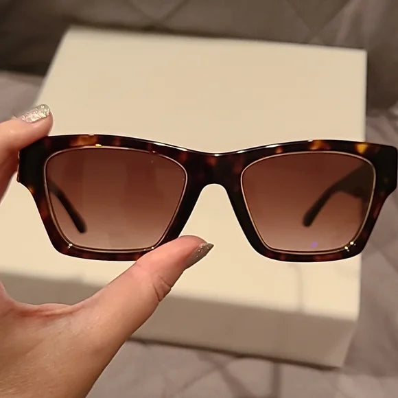 Tory Burch Sunglasses Dark Tortoise Brown Gradient Rectangular brand new