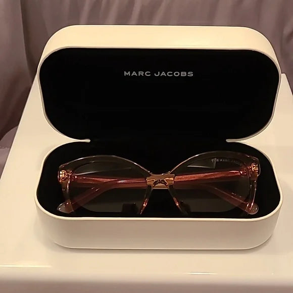 Marc Jacobs Peach Burgundy Sunglasses brand new in box