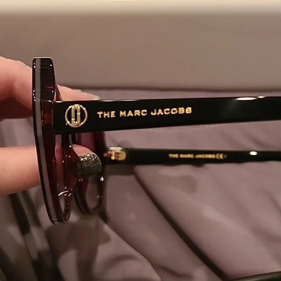 Marc Jacobs Gray Burgundy Cat Eye Sunglasses brand new in the box
