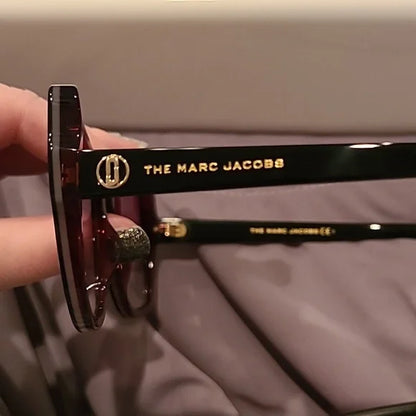 Marc Jacobs Gray Burgundy Cat Eye Sunglasses brand new in the box