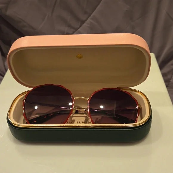 Kate Spade Cannes Red Frame Sunglasses brand new in case