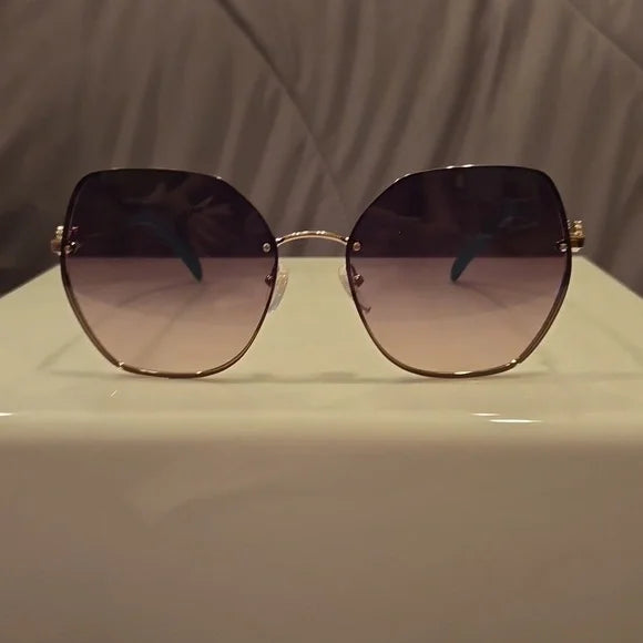 Emilio Pucci sunglasses women's round shiny rose gold and gradient brown new