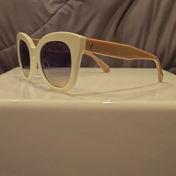 Kate Spade Sunglasses Belah cat eye beige frame gray azure lenses brand new