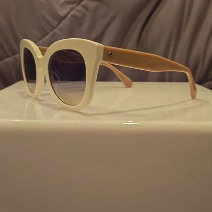 Kate Spade Sunglasses Belah cat eye beige frame gray azure lenses brand new