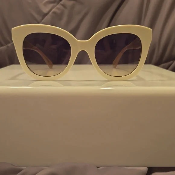 Kate Spade Sunglasses Belah cat eye beige frame gray azure lenses brand new