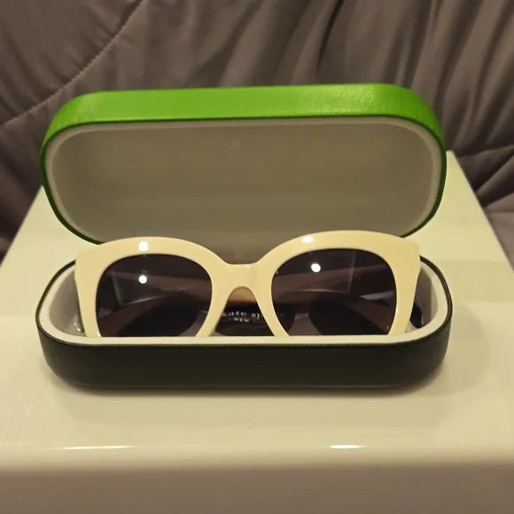 Kate Spade Sunglasses Belah cat eye beige frame gray azure lenses brand new