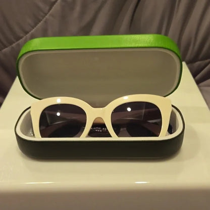 Kate Spade Sunglasses Belah cat eye beige frame gray azure lenses brand new
