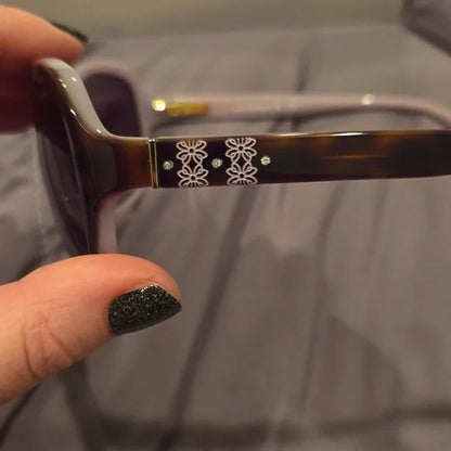 Liz Claiborne Havana Lilac Oval Sunglasses brand new in case