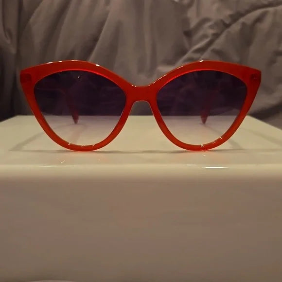 Longchamp Red Cat Eye Sunglasses brand new in case