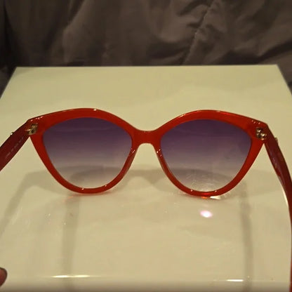 Longchamp Red Cat Eye Sunglasses brand new in case