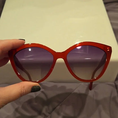 Longchamp Red Cat Eye Sunglasses brand new in case