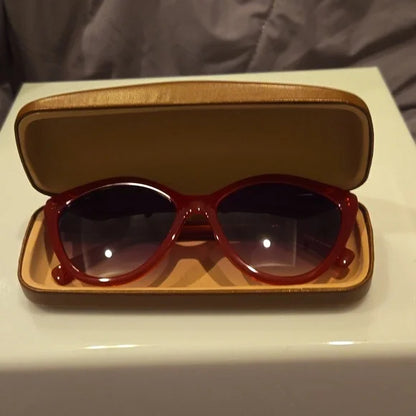 Longchamp Red Cat Eye Sunglasses brand new in case