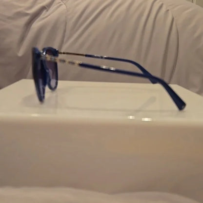 Swarovski Shiny Blue Cat Eye Sunglasses brand new in case