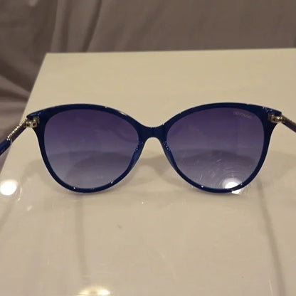 Swarovski Shiny Blue Cat Eye Sunglasses brand new in case