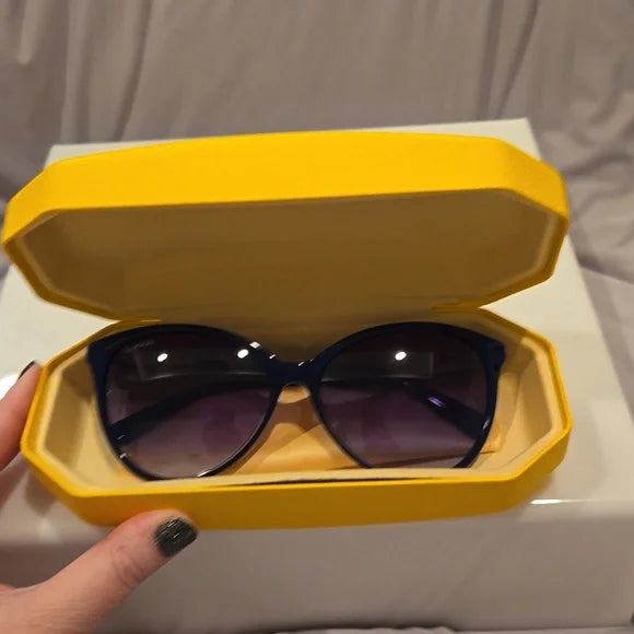 Swarovski Shiny Blue Cat Eye Sunglasses brand new in case