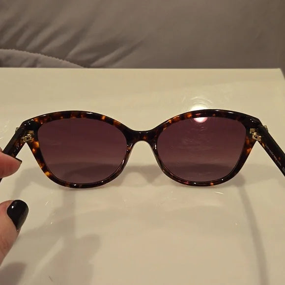 Kate Spade Hensley Havana Brown Cat Eye Sunglasses Brand New with Case