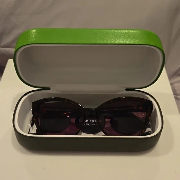 Kate Spade Hensley Havana Brown Cat Eye Sunglasses Brand New with Case