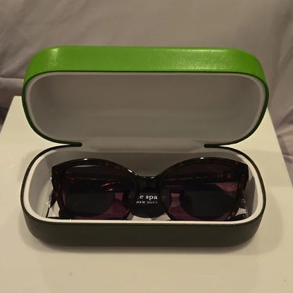 Kate Spade Hensley Havana Brown Cat Eye Sunglasses Brand New with Case