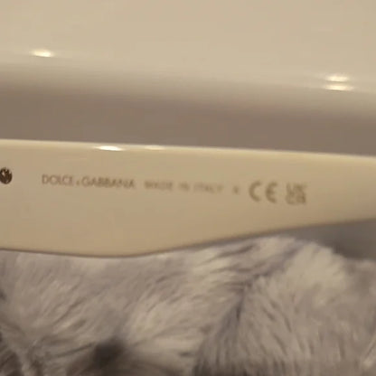 Dolce & Gabbana Cream Oversized Cat-Eye Sunglasses Brand New In Box