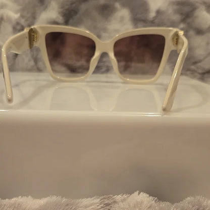 Dolce & Gabbana Cream Oversized Cat-Eye Sunglasses Brand New In Box