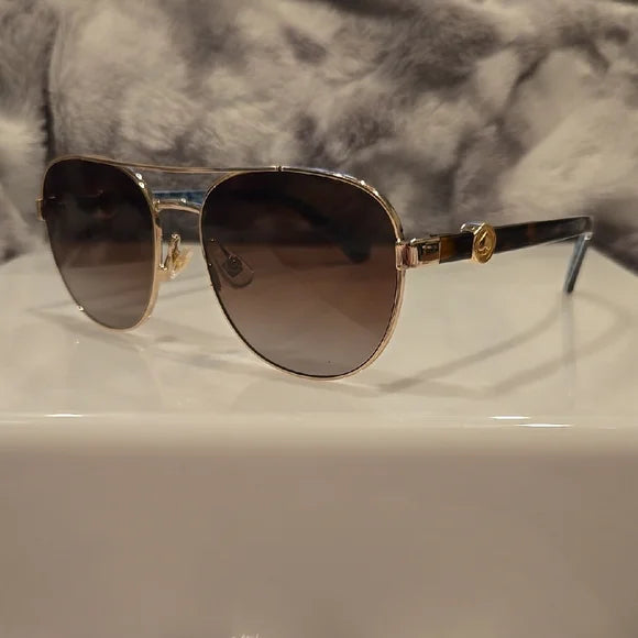 Kate Spade Raglan Gold Havana Polarized Sunglasses Brand New In Case
